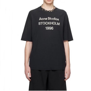 아크네 남/녀 블랙 크루넥 반팔티 - Acne Unisex Black Short sleeved T-shirts - ane212x