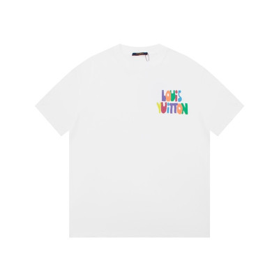 루이비통 남성 화이트 크루넥 반팔티 - Louis vuitton Mens White Short sleeved Tshirts - lv1088x