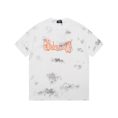 발렌시아가 남성 화이트 크루넥 반팔티 - Balenciaga Mens White Short sleeved Tshirts - ba430x