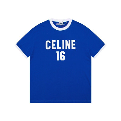 셀린느 남성 크루넥 블루 반팔티 - Celine Mens Blue Short sleeved T-shirts - ce160x