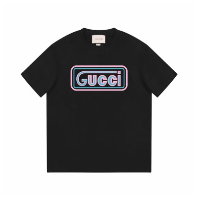 구찌 남/녀 블랙 크루넥 반팔티 - Gucci Unisex Black Short sleeved Tshirts - gu719x