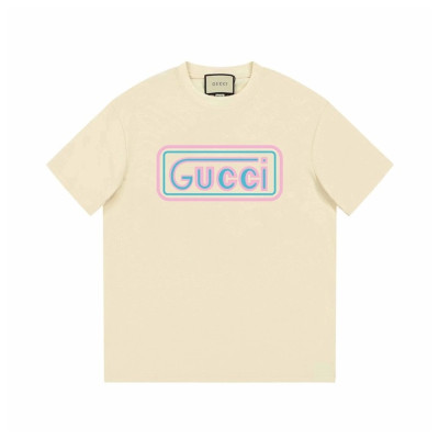 구찌 남/녀 아이보리 크루넥 반팔티 - Gucci Unisex Ivory Short sleeved Tshirts - gu720x