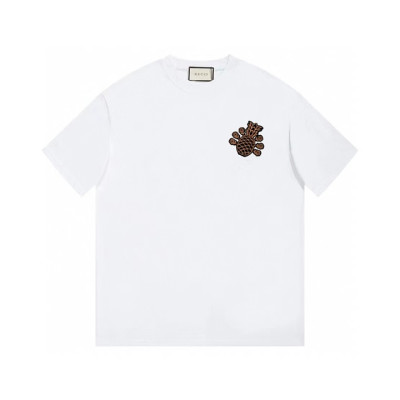 구찌 남/녀 화이트 크루넥 반팔티 - Gucci Unisex White Short sleeved Tshirts - gu721x