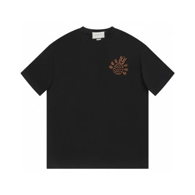 구찌 남/녀 블랙 크루넥 반팔티 - Gucci Unisex Black Short sleeved Tshirts - gu722x