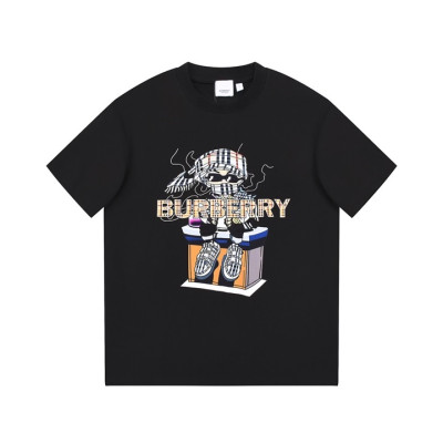 버버리 남성 블랙 크루넥 반팔티 - Burberry Mens Black Short Sleeved Tshirts - bu194x