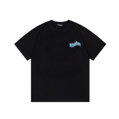 발렌시아가 남성  블랙 크루넥 반팔티 - Balenciaga Mens Black Short sleeved Tshirts - ba442x