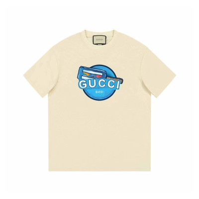 구찌 남/녀 아이보리 크루넥 반팔티 - Gucci Unisex Ivory Short sleeved Tshirts - gu726x