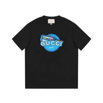 구찌 남/녀 블랙 크루넥 반팔티 - Gucci Unisex Black Short sleeved Tshirts - gu727x