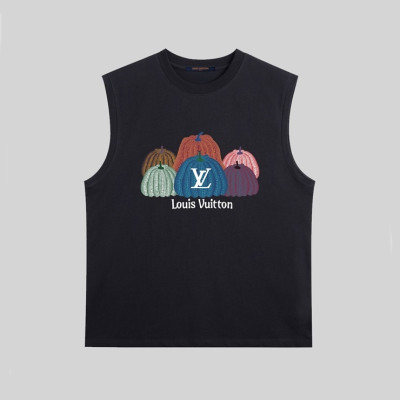 루이비통 남성 블랙 크루넥 나시 - Louis vuitton Mens Black Sleeveless Tshirts - lv1132x