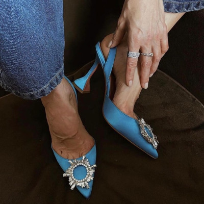 아미나무아디 여성 블루 하이힐 - Amina Muaddi Womens Blue High-heels - mu01x