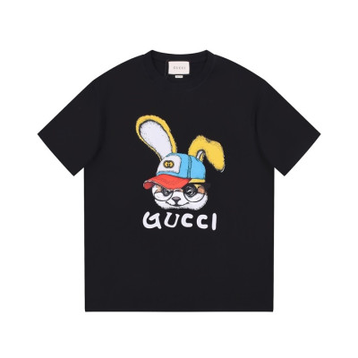구찌 남/녀 블랙 크루넥 반팔티 - Gucci Unisex Black Short sleeved Tshirts - gu729x