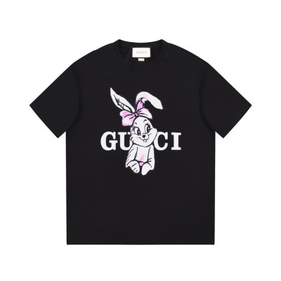 구찌 남/녀 블랙 크루넥 반팔티 - Gucci Unisex Black Short sleeved Tshirts - gu731x