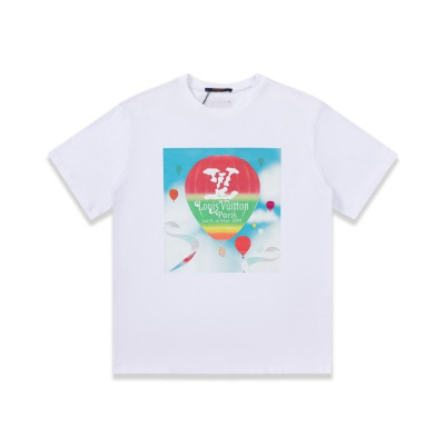 루이비통 남성 화이트 크루넥 반팔티 - Louis vuitton Mens White Short sleeved Tshirts - lv1137x