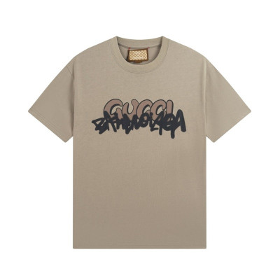 구찌 남/녀 카멜 크루넥 반팔티 - Gucci Unisex Camel Short sleeved Tshirts - gu735x