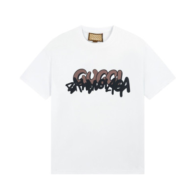 구찌 남/녀 화이트 크루넥 반팔티 - Gucci Unisex White Short sleeved Tshirts - gu736x