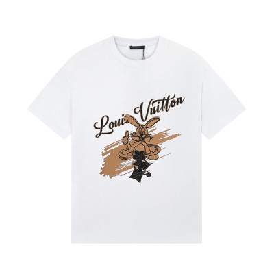 루이비통 남성 화이트 크루넥 반팔티 - Louis vuitton Mens White Short sleeved Tshirts - lv1143x