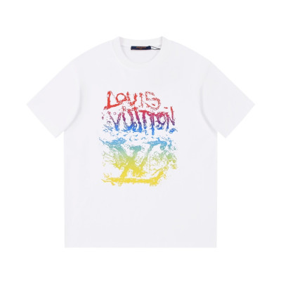 루이비통 남성 화이트 크루넥 반팔티 - Louis vuitton Mens White Short sleeved Tshirts - lv1154x