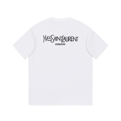 입생로랑 남성 화이트 크루넥 반팔티 - Saint laurent Mens White Short sleeved Tshirts - ysl366x