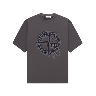 스톤아일랜드 남성 그레이 크루넥 반팔티 - Stone Island Mens Gray Tshirts - st70x