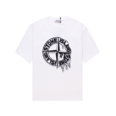 스톤아일랜드 남성 화이트 크루넥 반팔티 - Stone Island Mens White Tshirts - st71x