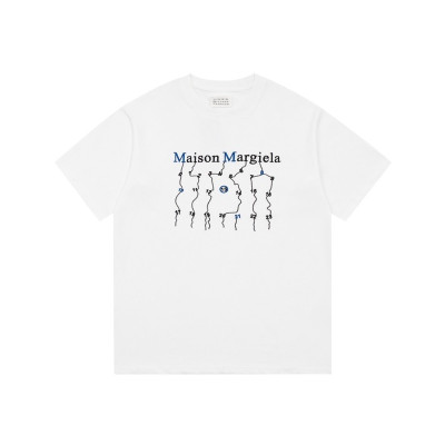 메종마르지엘라 남/녀 크루넥 화이트 반팔티 - Maison Margiela Unisex White Tshirts - mai181x