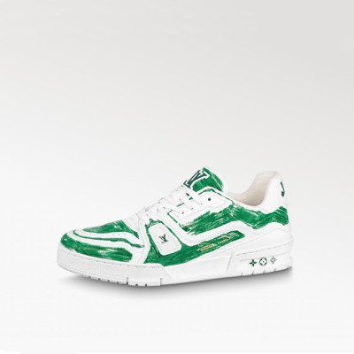 루이비통 남성 그린 스니커즈 - Louis vuitton Mens Green Sneakers - lv1182x
