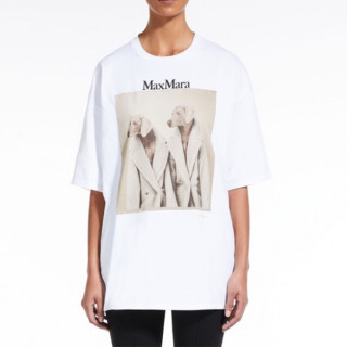 막스마라 여성 화이트 크루넥 반팔티 - Maxmara Womens White Short sleeved Tshirts - max112x