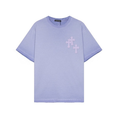 크롬하츠 남성 퍼플 크루넥 반팔티 - Chrom Hearts Mens Purple Short sleeved Tshirts - ch160x