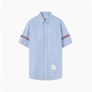 톰브라운 남성 블루 반팔 셔츠 - Thom Browne Mens Blue Half sleeved Shirts - to69x