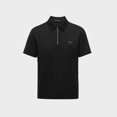 프라다 남성 블랙 폴로 반팔티 - Prada Mens Black Short sleeved Tshirts - pr567x