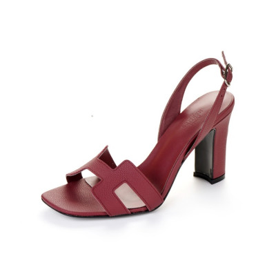 에르메스 여성 버건디 하이힐 - Hermes Womens Burgundy High-heels - he206x