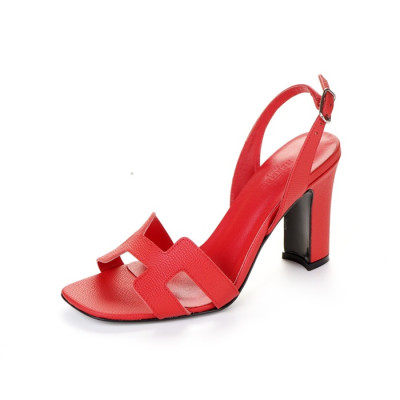 에르메스 여성 레드 하이힐 - Hermes Womens Red High-heels - he208x