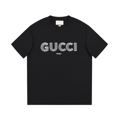 구찌 남/녀 블랙 크루넥 반팔티 - Gucci Unisex Black Short sleeved Tshirts - gu773x