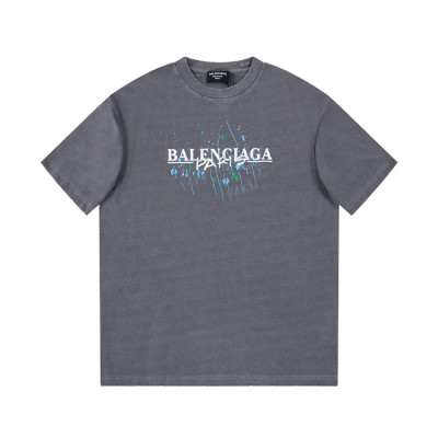 발렌시아가 남성 그레이 크루넥 반팔티 - Balenciaga Mens Gray Short sleeved Tshirts - ba485x