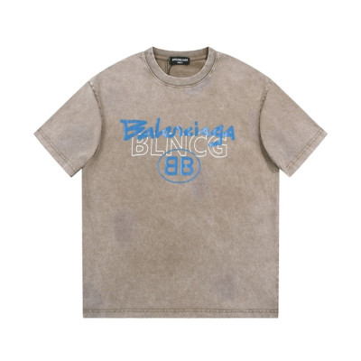 발렌시아가 남성 베이지 크루넥 반팔티 - Balenciaga Mens Beige Short sleeved Tshirts - ba487x