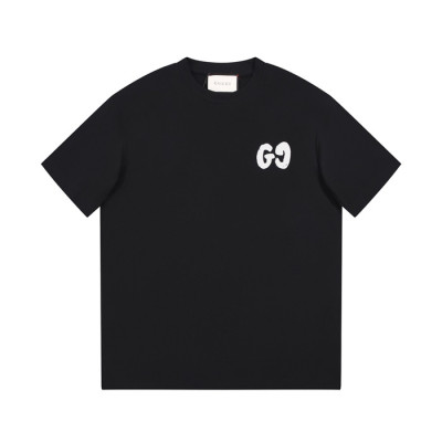 구찌 남/녀 블랙 크루넥 반팔티 - Gucci Unisex Black Short sleeved Tshirts - gu776x