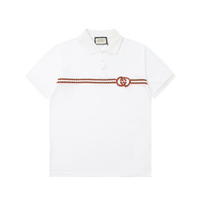구찌 남/녀 화이트 폴로 반팔티 - Gucci Unisex White Short sleeved Tshirts - gu779x