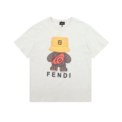 펜디 남성 화이트 크루넥 반팔티 - Fendi Mens White Short sleeved Tshirts - fe149x