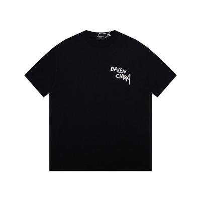 발렌시아가 남성 블랙 크루넥 반팔티 - Balenciaga Mens Black Short sleeved Tshirts - ba494x