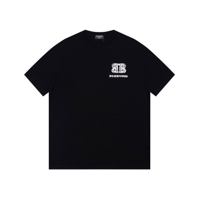 발렌시아가 남성 블랙 크루넥 반팔티 - Balenciaga Mens Black Short sleeved Tshirts - ba496x