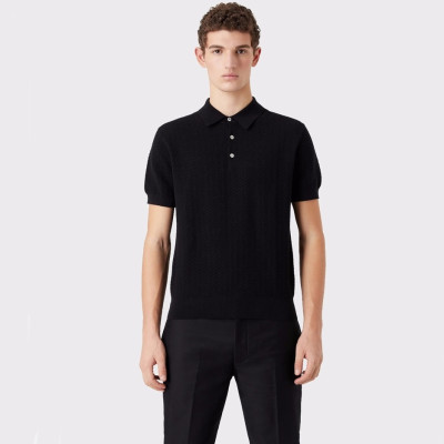 제냐 남성 블랙 폴로 반팔티 - Zegna Mens Black Short sleeved Tshirts - ze97x