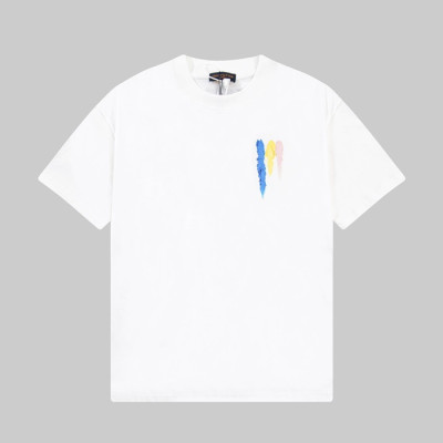 루이비통 남성 화이트 크루넥 반팔티 - Louis vuitton Mens White Short sleeved Tshirts - lv1422x