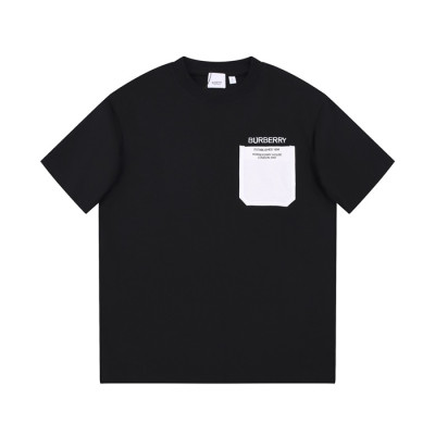 버버리 남성 블랙 크루넥 반팔티 - Burberry Mens Black Short Sleeved Tshirts - bu200x