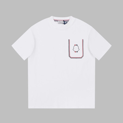 몽클레어 남성 화이트 크루넥 반팔티 - Moncler Mens White Tshirts - mo141x