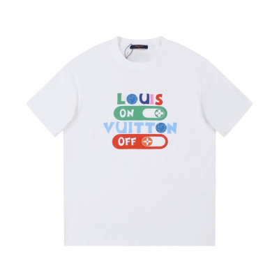 루이비통 남성 크루넥 화이트 반팔티 - Louis vuitton Mens White Short Sleeved Tshirts - lv1456x