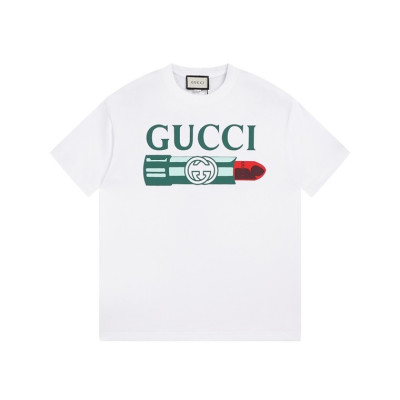 구찌 남/녀 화이트 크루넥 반팔티 - Gucci Unisex White Short sleeved Tshirts - gu793x