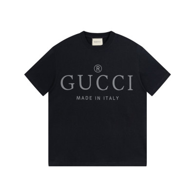 구찌 남/녀 블랙 크루넥 반팔티 - Gucci Unisex Black Short sleeved Tshirts - gu796x