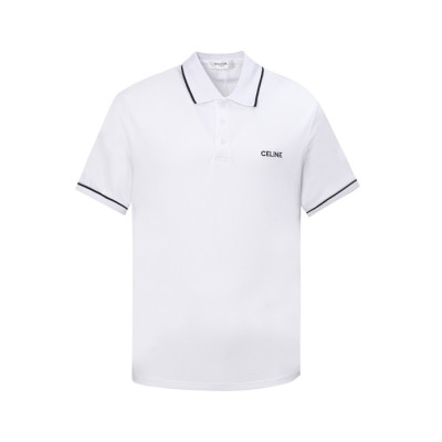 셀린느 남성 화이트 폴로 반팔티 - Celine Mens White Short sleeved T-shirts - ce171x