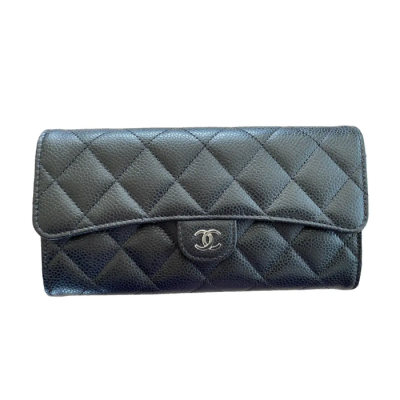 샤넬 여성 클래식 블랙 장지갑 - Chanel Womens Black Long Purse - ch465x