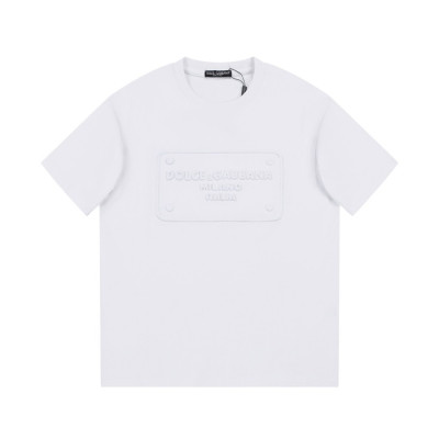 돌체앤가바나 남성 화이트 크로넥 반팔티 - Dolce&Gabbana Mens White Tshirts - dol469x